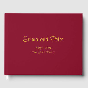 Livro De Visitas Casamento Minimalista "Pela Eternidade" em Borgonh