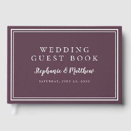 Livro De Visitas Casamento Minimalista Simples Moderno Roxo Melancó