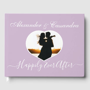 Livro De Visitas Casamento Mínimo de Lavanda Elegante