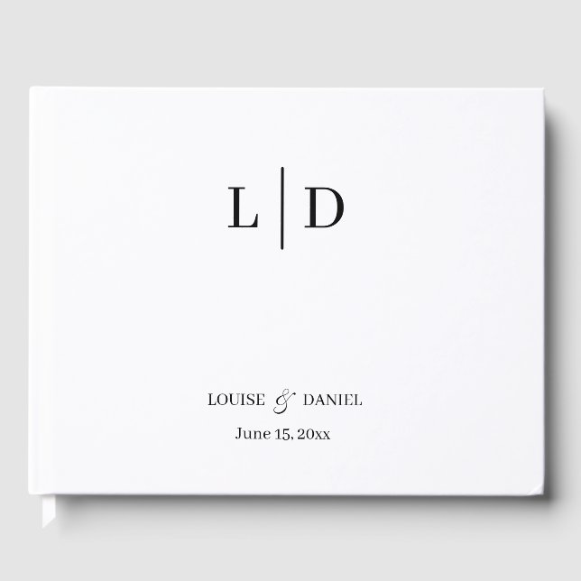 Livro De Visitas Casamento mínimo e personalizado simples (Frente)