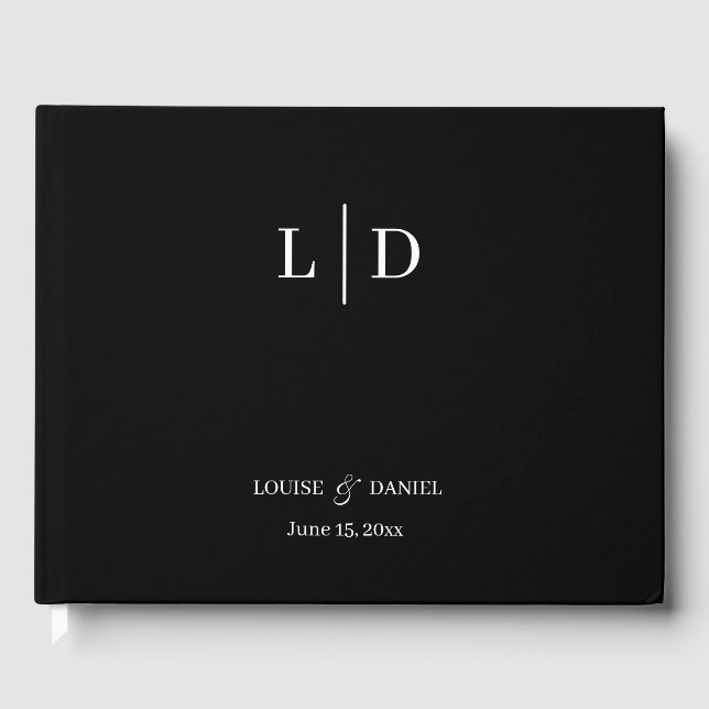 Livro De Visitas Casamento mínimo e personalizado simples (Frente)