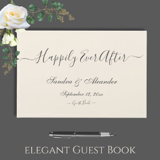 Livro De Visitas Casamento Mínimo Elegante de Ivory Cream