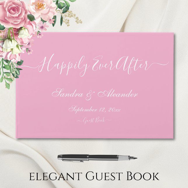 Livro De Visitas Casamento Mínimo Elegante de Rosas claro Modernas (Criador carregado)