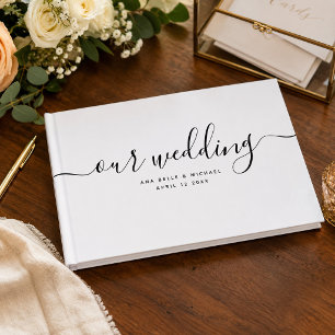 Livro De Visitas Casamento Mínimo Elegante Moderno com Chic Manusc