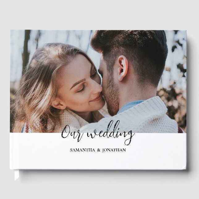 Livro De Visitas Casamento moderno de cruzeiro de Watercolor (Frente)