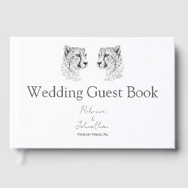Livro De Visitas Casamento Moderno de Guepardo Safari Animal Lembra