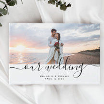 Casamento Moderno Elegante Chic com Foto Escrita à