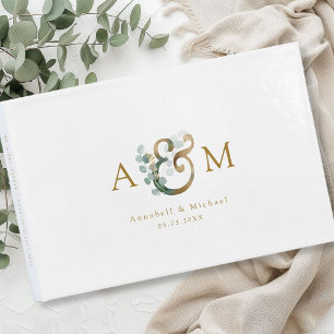 Livro De Visitas Casamento Moderno Elegante Eucalyptus Ampersand
