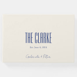 Livro De Visitas Casamento Moderno Marinho Simples e Minimalista