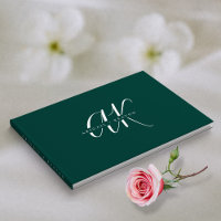 Casamento Monograma Minimalista Emerald Green