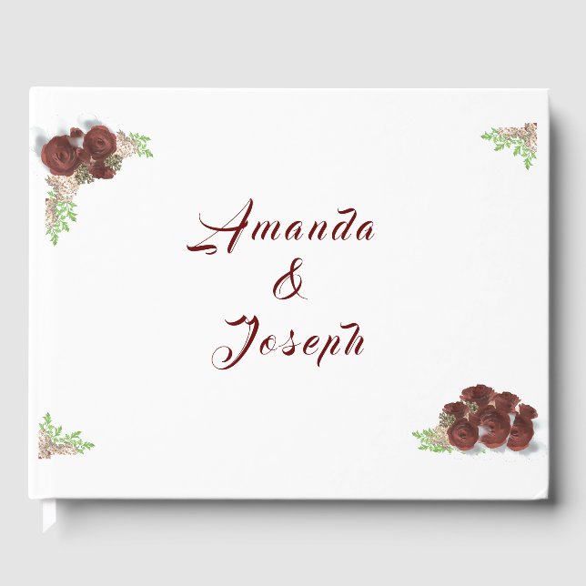 Livro De Visitas Casamento Monogrammed Rosa-Córsega (Frente)