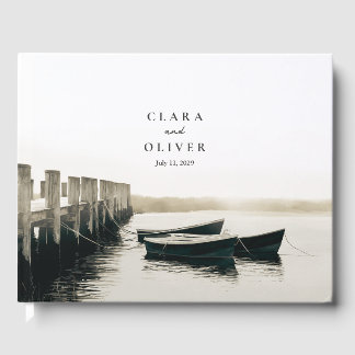 Livro De Visitas Casamento na Costa de Cape Cod com Barcos de Remo 