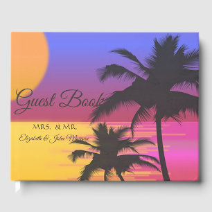 Livro De Visitas Casamento na Praia ao Pôr do Sol