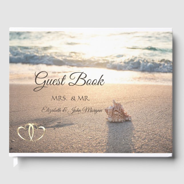 Livro De Visitas Casamento na Praia, Concha Marinha (Frente)