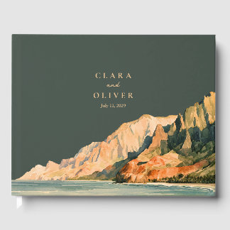 Livro De Visitas Casamento na Praia da Costa Kauai em Terracota Och