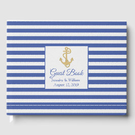 Livro De Visitas Casamento Náutico Azul e Branco
