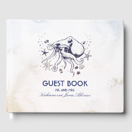 Livro De Visitas Casamento Náutico de marinhos Octopus Beach