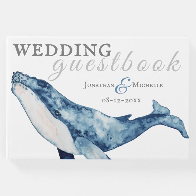 Livro De Visitas Casamento Náutico de Praia da Baleia Humpback com  (Frente)