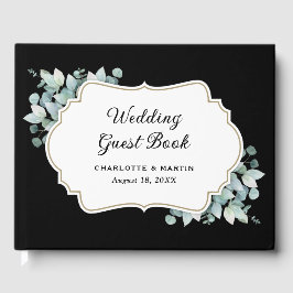 Livro De Visitas Casamento Negra Eucalyptus Greenery
