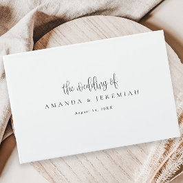 Livro De Visitas Casamento Negro e Branco da Caligrafia Moderna Ele