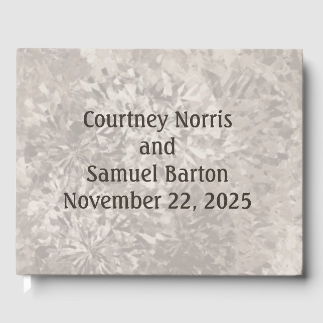 Livro De Visitas Casamento Neutral "Pintado por Esponja" na década  (Frente)