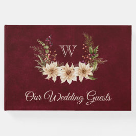 Livro De Visitas Casamento no inverno Poinsettia & Berries
