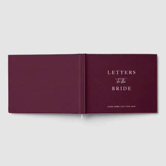 Livro De Visitas Casamento Noivado Falso Linho Burgundy Escuro
