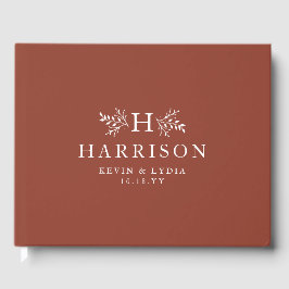Livro De Visitas Casamento outono de ferrugem do monograma russo
