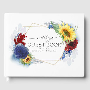 Livro De Visitas Casamento outono de girassol amarelo