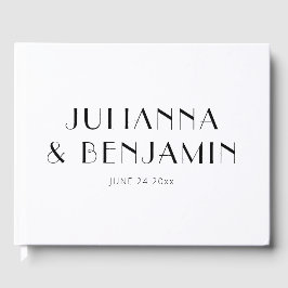 Livro De Visitas Casamento Personalizado Branco Elegante Minimalist
