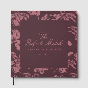 Livro De Visitas Casamento Personalizado Burgundy Vintage Floral Fr