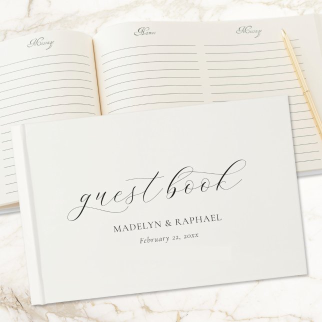 Livro De Visitas Casamento Personalizado com Rótulo Simples Minimal (Criador carregado)