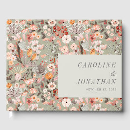 Livro De Visitas Casamento Personalizado Da Rustic Sage Green Taupe