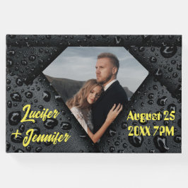 Livro De Visitas Casamento Personalizado de Diamante de Ouro Elegan