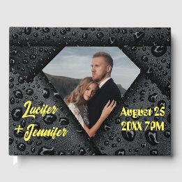 Livro De Visitas Casamento Personalizado de Diamante de Ouro Elegan