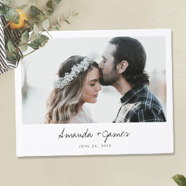 Livro De Visitas Casamento Personalizado de Foto Moderna Simples