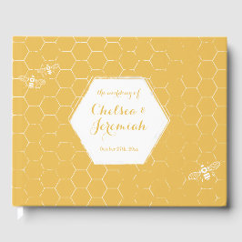 Livro De Visitas Casamento Personalizado Do Padrão Amarelo Da Abelh