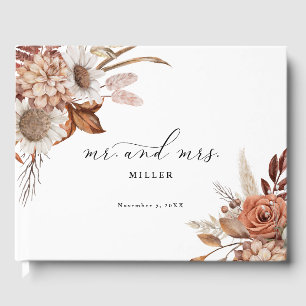 Livro De Visitas Casamento Personalizado Floral Russo do outono
