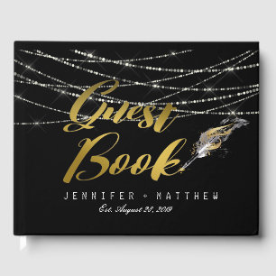 Livro De Visitas Casamento personalizado luzes da corda da caneta