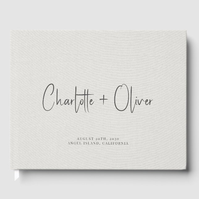 Livro De Visitas Casamento Personalizado Moderno Minimalista (Frente)