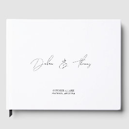 Livro De Visitas Casamento Personalizado Moderno Minimalista Preto 