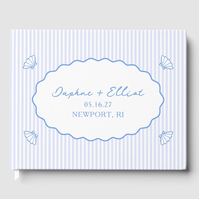 Livro De Visitas Casamento Personalizado Náutico Náutico Azul-Coste (Frente)