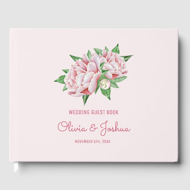 Livro De Visitas Casamento Pink Peony (Frente)