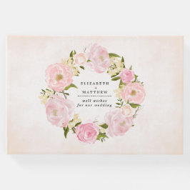 Livro De Visitas Casamento por Aquarela de Peony Rosa Escamoteada