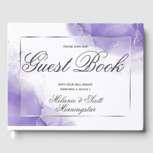 Livro De Visitas Casamento Prata Roxo Ametist