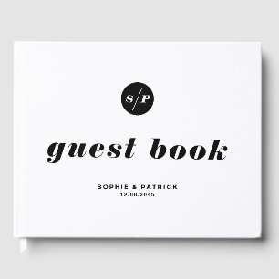 Livro De Visitas Casamento preto e branco da tipografia do itálico
