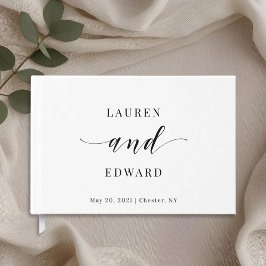 Livro De Visitas Casamento Preto e Branco Moderno e Elegante