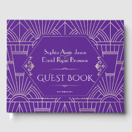 Livro De Visitas Casamento Real do Excelente de Prata Roxo Gatsby