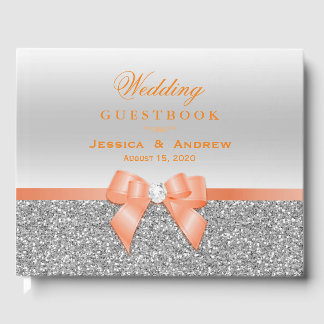 Livro De Visitas Casamento Romântico de Arcos de Coral e Lixo