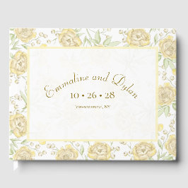 Livro De Visitas Casamento Rosa Amarela